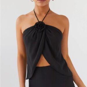 Peppermayo Nightfall Rose Tie Top